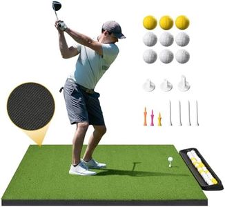 Shopsource 5x5ft Octagon Golf Mat, Hitting Mat for Indoor Outdoor, Top-Notch Artificial Turf, Anti-Slip 31MM Training Hitting Mats with 9 PU Balls+3 Rubber Tees+7 Tees
