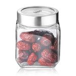 Treo By Milton Cube Storage Glass Jar, 580 ml, Transparent | Food Grade | Leak Proof | Modular Kitchen | Multipurpose Jar