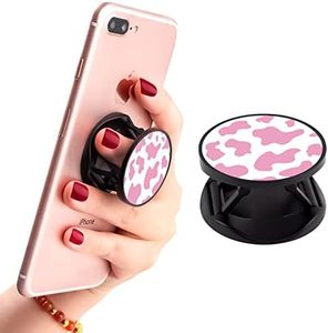 Ufbara 2 Pack Phone Stand Holder Finger Expanding Kickstand Hand Grip Widely Compatible with Almost All Phones Cases (Pink Cow Pattern)