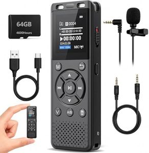 Tonfarb 64GB Digital Voice Recorder with Playback,Audio Recording Device for Lectures Meeting/Classes/Interviews,Tape Recorder with Voice Activated,Password,Noise Reduction,A-B Repeat,MP3 Player Etc
