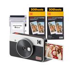 KODAK Mini Shot 2 Retro 4Pass 2-in-1 Instant Camera and Portable Photo Printer (5.3 x 8.6 cm) plus Package with 68 Sheets, White