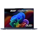 Acer Swift AI SF14-51 Laptop Intel Core Ultra 7 256V, 16GB, 1TB SSD, Integrated Graphics, 14" 2.8K OLED Adobe DCI-P3 100%, Windows 11, Blue