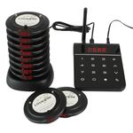 LOUKIENE Pagers for Restaurants, Restaurant Paging System, Waterproof Mute Keypad, Vibration Flash Buzzer Mode, 10 Coaster Pager for Church Nursery Club Hospital Coffee Shop Bar
