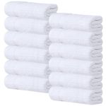 Wealuxe White Hand Towels for Bathroom [12 Pack] Cotton Hand Towel Bulk for Gym, Kitchen and Spa, 16x27 Inches Soft Highly Absorbent Quick Dry Terry Salon Towels