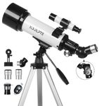 Telescope for Kids & Adults - 70mm Aperture 500mm AZ Mount Fully Multi-Coated Optics Astronomical refracting Portable Telescopes, with Tripod Phone Adapter, Carrying Bag, Remote Control White