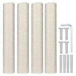 4pcs Cat Spare Post Replacement Pole, 15.7 Inches Cat Scratching Post Replacement with M8 Screws Cat Tree Scratch Post Sisal for Kittens Cat Kittens Tree Tower