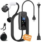 Qkcabo Type 2 (Mennekes) EV Charger[3.7KW, 15A to 10A Adapter] 100-250V Adjustable 8/10/13/15A Portable Electric Vehicle/PHEV Charger with 5M Cable, 15A Plug | Tesla,BYD,MG,Cupra, Polestar,Kia