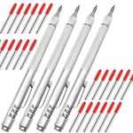 NEPAK 4 Pack Tungsten Carbide Scriber with Magnet,with Extra 4 Replacement Marking Tip,Etching Engraving Pen for Glass/Ceramics/Metal Sheet