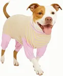 LovinPet Dog Recovery Suit for Large Medium Dogs - Full Coverage Dog's Bodysuit Wound Protective Surgical for Abdominal Wounds After Surgery Anti-Licking Cut-Out Design of Abdomen,Buttons,3XL