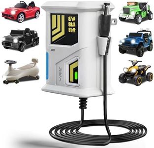 DUSK FLY Power Wheel Charger 12V Battery Charger for Kids Ride on Toys Universal Charger Gas Station Theme 6ft Tangle-Free Cord, ETL Safety for Wrangler SUV, Kid Trax Dynacraft, Kidzone Bumper