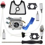 Carburetor for Husqvarna 125BX 125BVX 28CC Leaf Blower Replace 590460102 545081811 Zama C1Q-W37 with 581798001 Fuel Kit