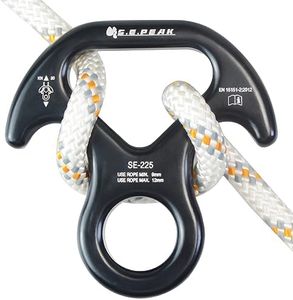 S.E.PEAK 30kN Rescue Figure 8 Descender w/Bent-Ear, Rappelling Gear Downhill Equipment Belay Device Rigging Plate for Rock Climbing/Aluminum Alloy,Black