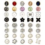 VIKSAUN 40 Pcs Women Shirt Brooch Buttons, Women Safety Brooch Buttons, Shirt Brooch Pins Invisible Buttons, Prevent Accidental Exposure of Buttons for Clothes Cardigan Dress DIY Decoration (40 Pcs)