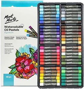 Mont Marte Watersoluble Oil Pastels 48pc, Assorted Vibrant Colours, Versatile Art Pastels, Use Wet or Dry, for Blending, Layering & Shading, Ideal for Art, Craft, Colouring and Sketching