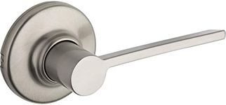 Kwikset Ladera Interior Passage Door Handle, Lever for Closet and Hallway Doors, Reversible Non-Locking Handle Lever, Satin Nickel, with Microban Protection