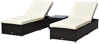Outsunny 3pc Chaise Lounge Chair Se