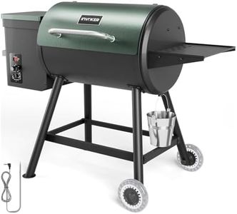 Wood Pellet Grill & Smoker, 6-in-1 Pellet Grill PID Automatic Temperature Control 457 Sq. in Area for Outdoor Backyard, Green