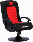 BraZen British Stag 2.1 Esports Bluetooth Sound Gaming Chairs for Kids, Children, Teenagers with Speakers Subwoofer PU Leather Pedestal base (no wheels) - Red