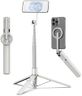 TONEOF 68" Magnetic Selfie Stick Tripod with Aluminum Strong Magnetic Holder for Magsafe, 360° Rotatable Travel Phone Tripod Stand with Metal Ring & Rechargeable Remote for iPhone/Android(Beige Gray)