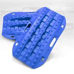 BUNKER INDUST Off-Road Traction Boards, 2 Pcs Recovery Tracks Traction Mat for 4X4 Jeep Mud, Sand, Snow Traction Ladder-Blue Tire Traction Tool