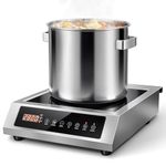 KICHPOWER Single Induction Cooker 2800W, Portable Induction Hob, Commercial Induction Cooktop, Hot Plate with Stainless Steel Body, 50 kg Load Capacity, 10 Temperature & Power Levels, 4-Hour Timer