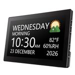 Raynic 10.1” Digital Calendar Clock – Dementia & Alzheimer Clock for Seniors with Date and Time, 20 Alarms & 20 Reminders, 12 Themes, 6 Language, Auto Dimming, Indoor Temp for Bedroom, Wall, Gift