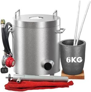 Garvee 6kg Stainless Steel Propane Melting Furnace Kit with Crucible and Tongs Complete Home Foundry Set for Scrap Metal Recycling Gold, Silver, Copper, and Aluminum Smelting and Refining