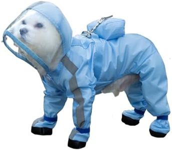 Pupmist Full Coverage Small Dog Raincoat, Waterproof with Four-Leg Protection, Ideal for Teddy Bears, Includes Waterproof Mini Backpack (Blue, X-Large(Suggest Weight 13.2-16.6lb))