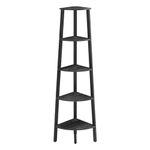 VASAGLE Corner Shelf Unit, 5-Tier Corner Shelf, Ladder Shelf for Living Room, Bookshelf or Plant Stand, Industrial Accent Furniture, Charcoal Gray and Matte Black LLS35B02