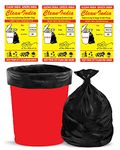 Clean India - Premium Medium Plastic Garbage Bags 19X21 Inches | Black Recyclable | Disposable Kitchen Garbage Trash Waste Dustbin Bags, 90 Piece