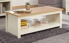 GFW Coffee Table, Wood, Cream, 105 x 41.5 x 47 cm