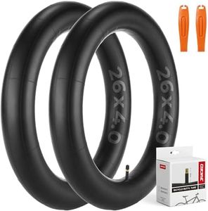 JUCEO 2-Pack 26x4.0 Fat Bike Inner Tubes with 2 Tire Levers, Heavy Duty Butyl Rubber Bicycle Tubes, Schrader Valve Ideal for 26x4.0/4.5 Fat Tire Electric Bikes