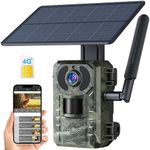 Cellular Trail Cameras Solar Powered, 2.5K 14MP Hunting Game Camera with Live View and Motion Alerts, 940nm No Glow Night Vision and IP66 Waterproof for Wildlife Monitoring