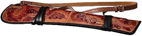 Hulara Genuine Handcraft Leather Rifle Case Western Scabbard fits 16 to 20 Inch Barrel Length Lever Action Rifle Shotgun Sheath Winchester Case for Wild Bunch Shooting