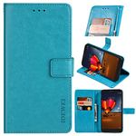 Alcatel 1 2021 Premium Leather Wallet Case [Card Slots] [Kickstand] [Magnetic Buckle] Flip Folio Cover for Alcatel 1 2021 Smartphone(Sky blue)