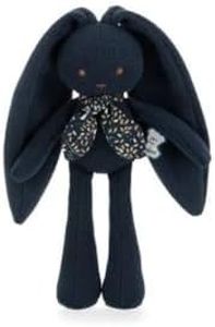 Kaloo - Lapinoo - Pantin Lapin - Peluche Bébé Bi-Matières Jersey et Tricot - 25 cm - Couleur Bleu Nuit - Matières très Douces - Boîte Cadeau - Dès la Naissance, K972202