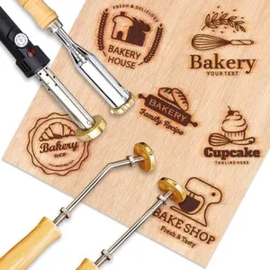 Custom Branding Iron for Wood Personalized Electric Logo Metal Branding Iron Durable Leather Iron Stamp Wedding Gift Handcrafted by Design for Meat Wood Paper Plastic-4"