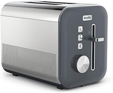 Breville High Gloss 2-Slice Toaster with High-Lift & Wide Slots | Grey & Stainless Steel [VTT968]