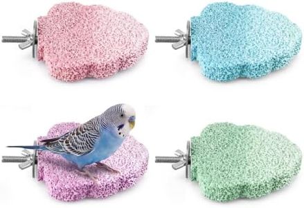 HappyAlley 4 PCS Bird Beak Grinding Stone, Bird Perches for Cage, Suitable for Small Medium Cockatiel Lovebird Finch Chinchillas Hamsters, Parrot Perch Stand Climbing Ledge Teeth & Beak Grinding Block