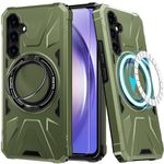 DorisMax for Samsung Galaxy A05S Case with Screen Protector - Enhanced Magnetic Kickstand - Car Mount Compatible, Military-Grade Shockproof Phone Case for Men, Women, and Girls - Pine Green