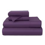 Cosy House Collection 100% Bamboo Viscose Bed Sheet Set - Luxury Rayon Derived from Bamboo - Cooling, Breathable, Silky Soft 4-Piece Deep Pocket Bedding Set (California King, Purple)