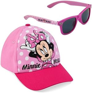 Disney Occhiali da Sole Bambina 100% UV e Regolabile Cappello Con Visiera (Rosa Minnie)