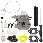 Carbhub 753-06190 Carburetor for Troy Bilt TB22 TB21EC TB22EC TB32EC TB42EC TB80EC TB2040XP Trimmer Weed Eater Murray M2500 M2510 Brushcutter with Screwdriver Spark Plug