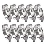 Hose Clamp, Stainless Steel Hose Clamps for 2 Inch to 3 Inch Hose Pipe Large Adjustable Worm Gear Hose Clamps Assortment Kit for Automotive Radiator Fuel Line, Mechanical, 10 PCS Hose Clamp Set