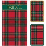 Caspari Plaid Bridge Gift Set, 2 Playing Card Decks & 2 Score Pads