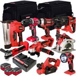 Excel 18V 7 Piece Power Tool Kit with 3 x 4.0Ah Batteries EXL10206 - Monster Power Tool Kit- Combo Kit- 18V Cordless Power Tool Kits- Mega Power Tool- Excel kit