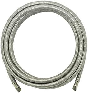 Ice Maker Hose 15 FT, Stainless Steel Braided Refrigerator Ice Maker Connector Water Supply Line with 1/4" Comp by 1/4" Comp Connection