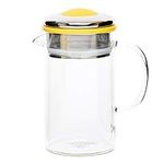 Brew Tea Company - Yellow Tea Pot - Glass Tea Pot for One - 400ml