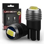 LEDBeam GS Series T10 600Lm 7035 Chip 6500k Car Bike Parking Licence Plate White LED Bulb (12V,2.4W/2Bulbs) (White)