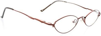 Hit Notion Optical Eyewear - Modified Oval Shape, Metal Full Rim Frame - for Women or Men Prescription Eyeglasses RX, Espresso